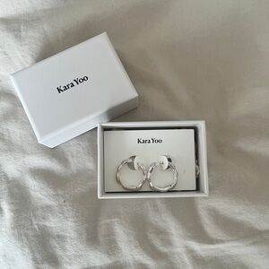 Kara Yoo Medium Lara Hoops in Sterling Silver